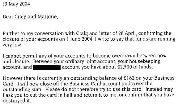  now close the credit card account. So much for the June 1 (rather than 